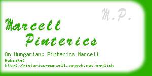 marcell pinterics business card